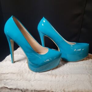 Maternisi hidden platform pump teal patent